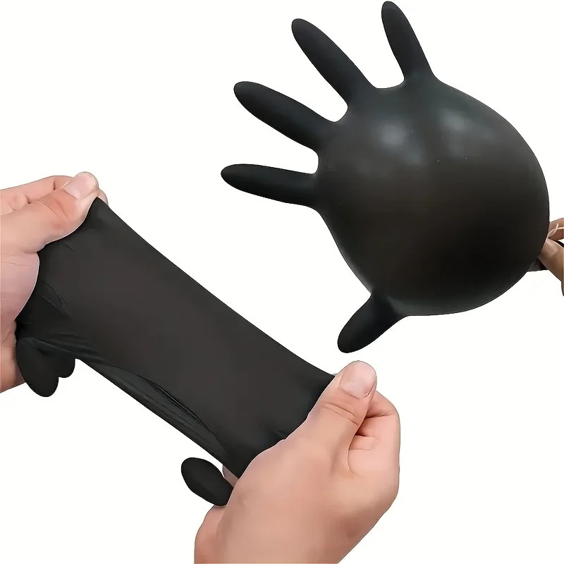 Latex Disposable Glove - Luvas descartáveis ​​de nitrilo pretas, luvas